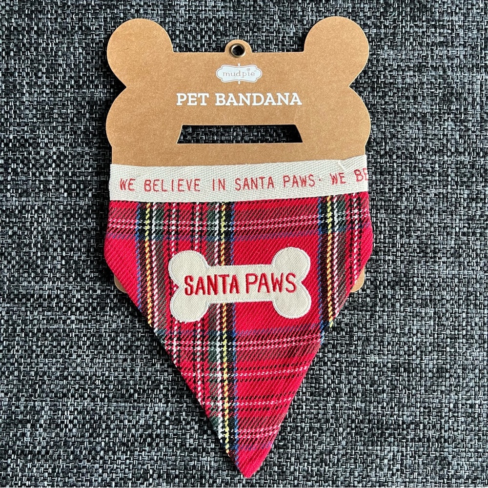 NWT Mud Pie Santa Paws Dog Bandana
